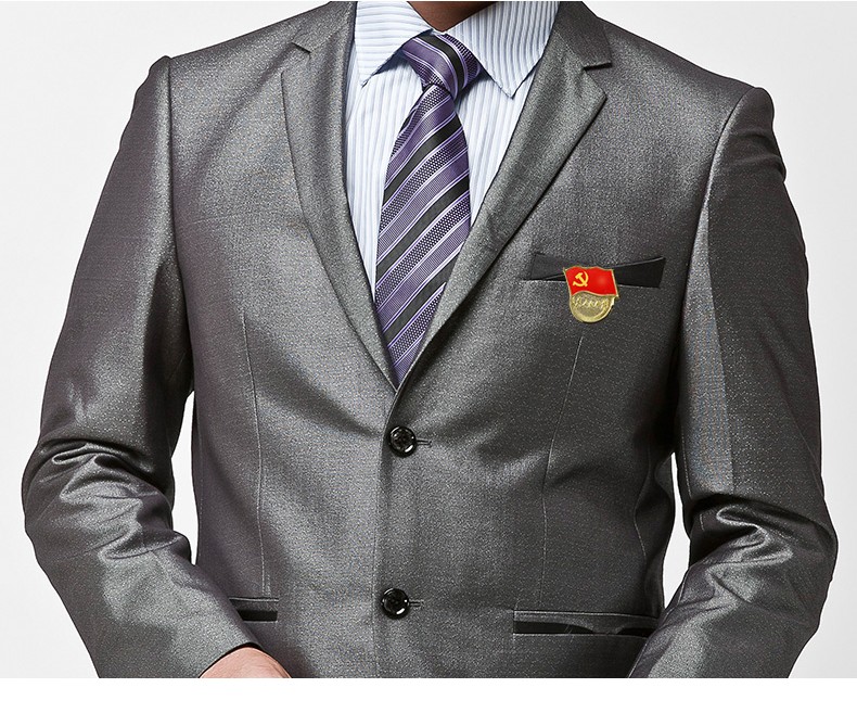 标准型党徽强力磁铁磁扣高档党员徽章胸章胸针别针为人民服务 蓝边