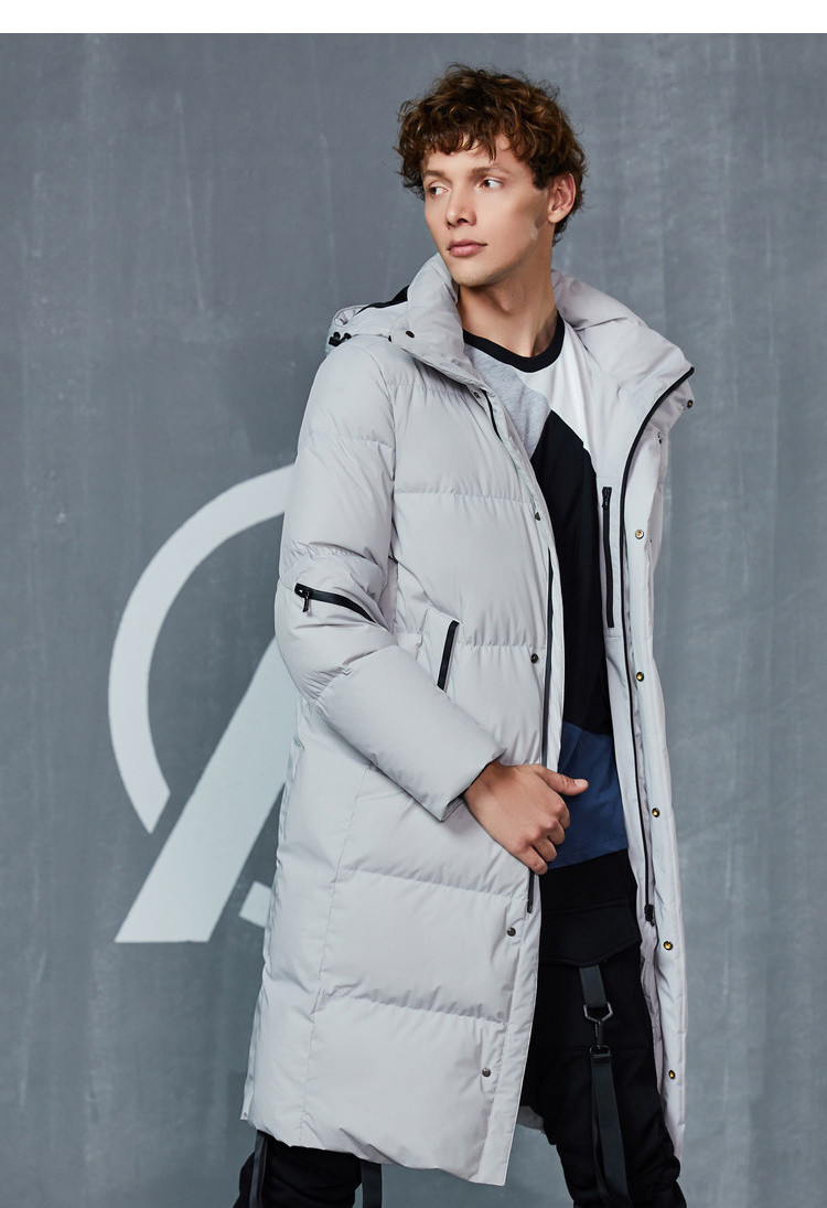 波司登 冬季男士过膝厚外套漫威系列羽绒服长款 糙白 185/100a