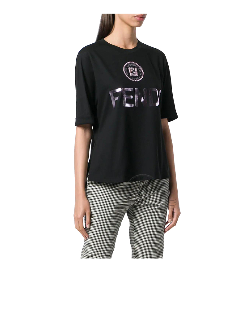 fendi芬迪女款时尚休闲字母短袖t恤fs7045a43af143z白字母m