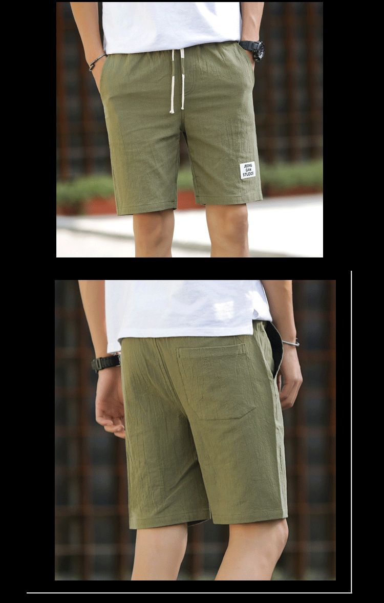 短裤男五分裤夏季休闲男士男装短裤大裤衩大码亚麻沙滩裤男工装裤 k62
