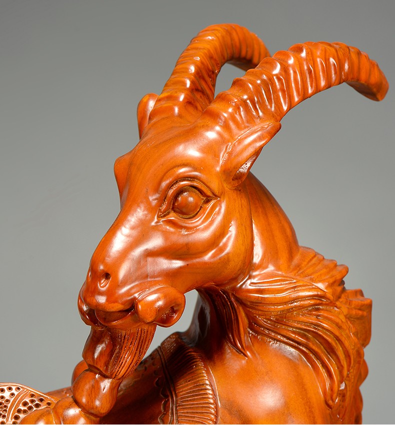 刺史花梨木雕羊摆件客厅风水创意可爱木质家居装饰木羊雕刻工艺品