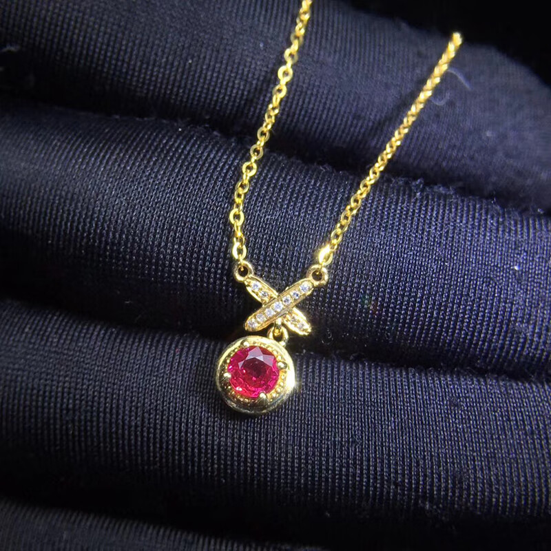 尚鱼天然红宝石锁骨链 优雅纯美 晶体通透