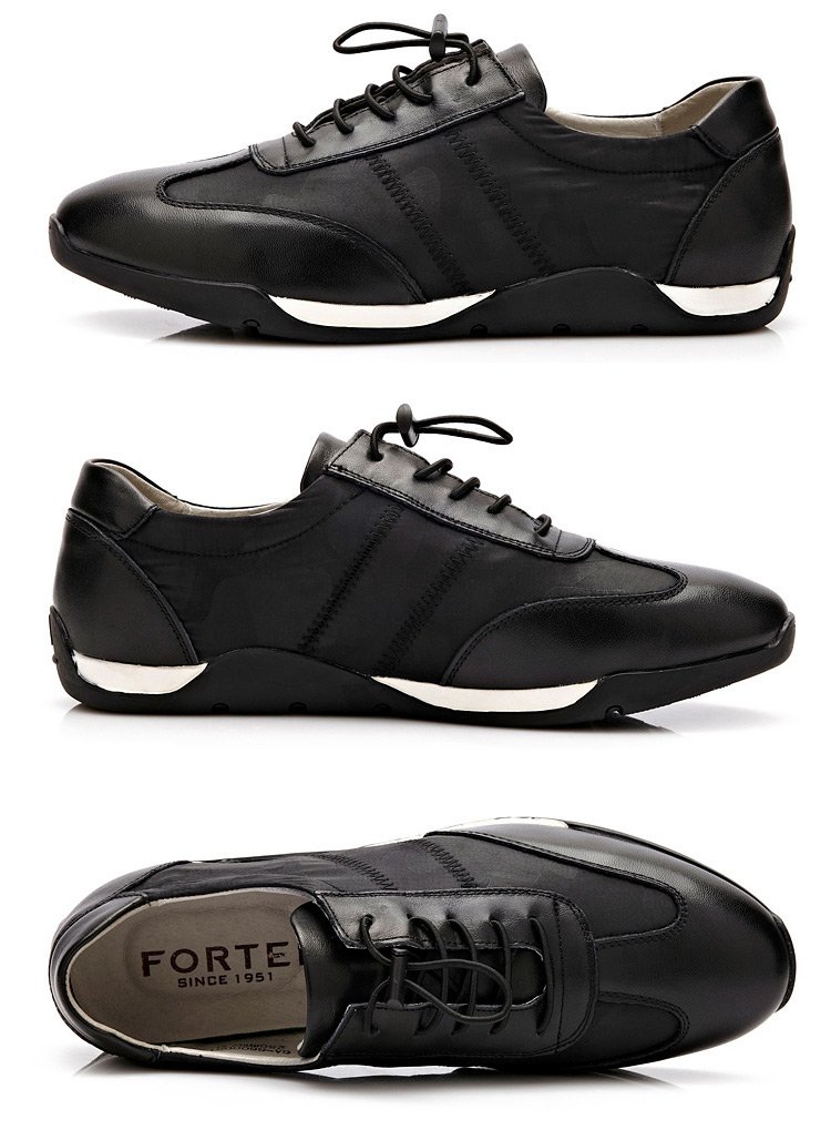 富艇fortei 头层牛皮时尚休闲鞋运动鞋 银色 40(250)