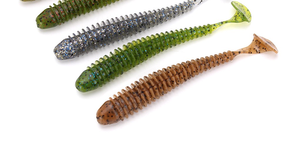 路亚软饵螺纹t尾软蛆软体12cm85g仿真蠕虫假饵a款t尾螺纹软蛆