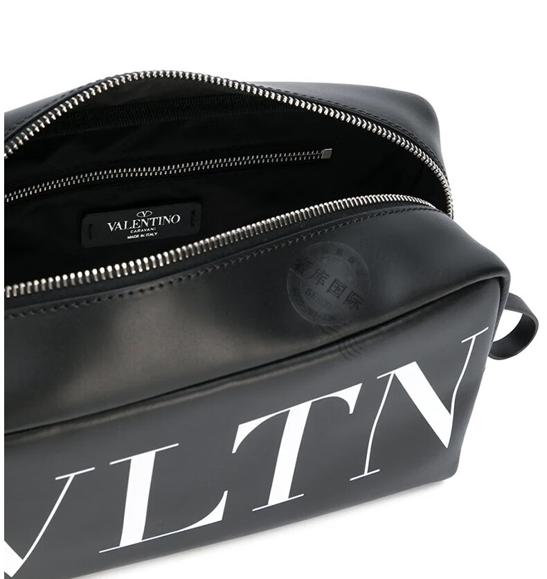 valentino华伦天奴男包字母印花皮革手拿包ry2p0534黑色