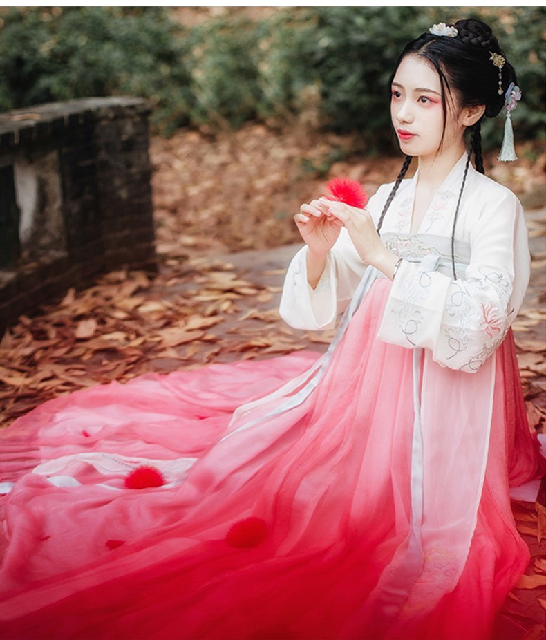 臻一萌服女学生古装仙女裙齐胸襦裙古装三件套汉服夏季常改良古风清新