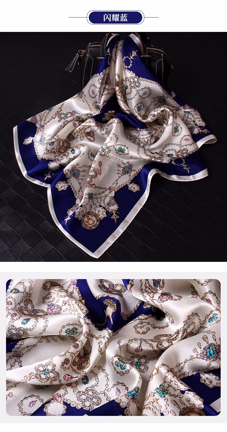 上海故事 小丝巾女士70欧式方巾银行空姐职业领巾桑蚕丝绑包包潮搭