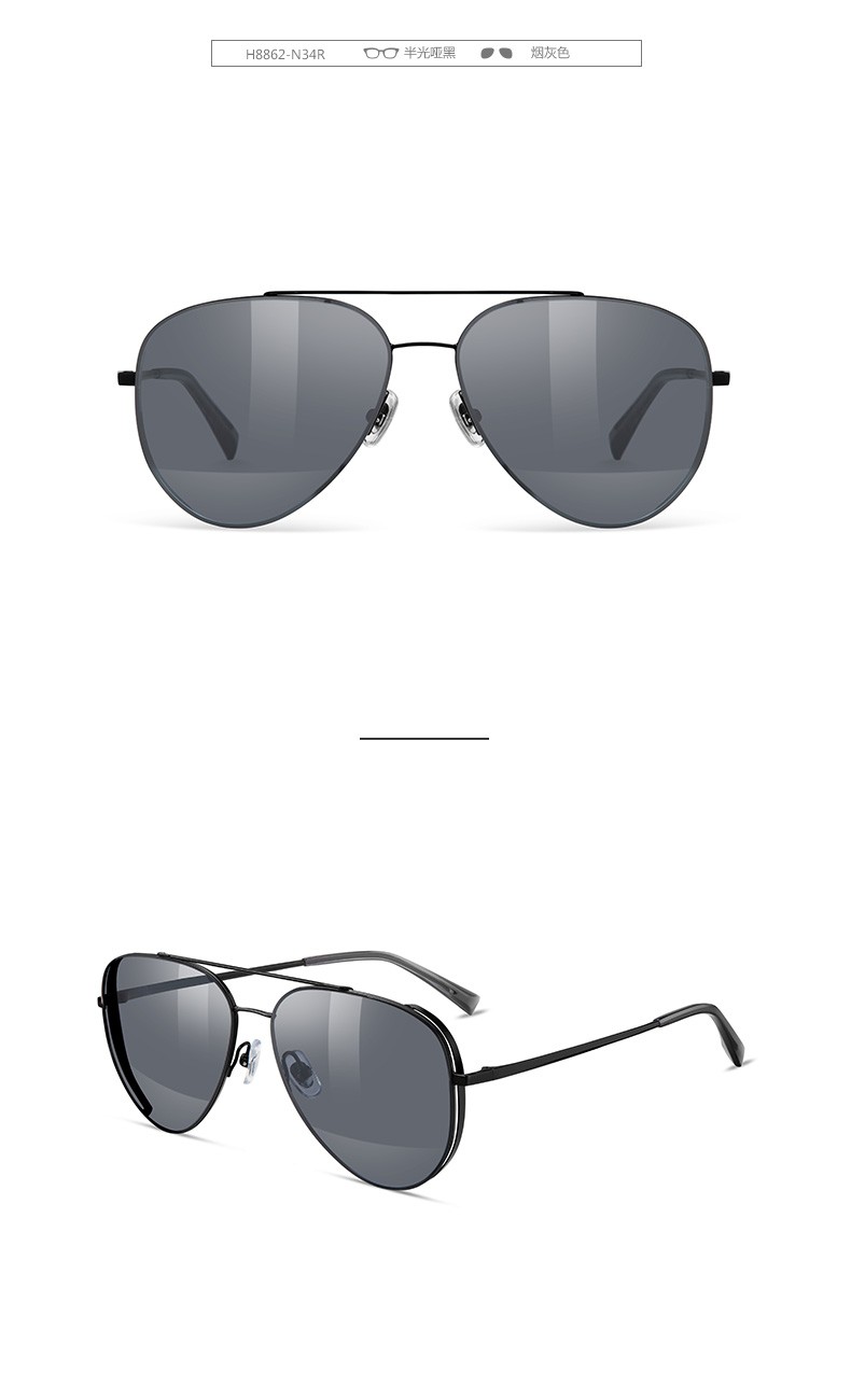 keller 海伦凯勒2019年新款商务开拓者系列男款太阳镜h8862 灰绿色n07