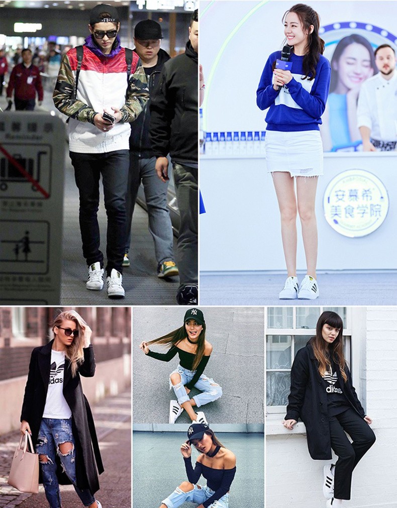 adidas阿迪达斯男鞋女鞋2020冬季新款三叶草贝壳头情侣经典小白鞋金标