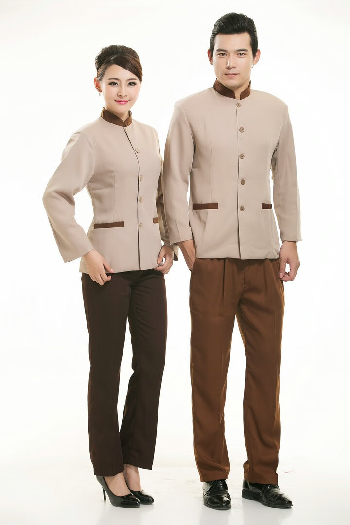 保洁服长袖酒店宾馆商场物业清洁员工作服客房服务员工作服蓝色l