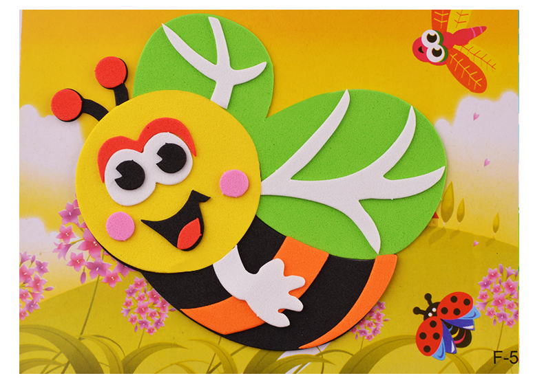 手工制作材料包幼儿园eva贴画贴纸幼儿3d立体粘贴画益智男孩女孩玩具