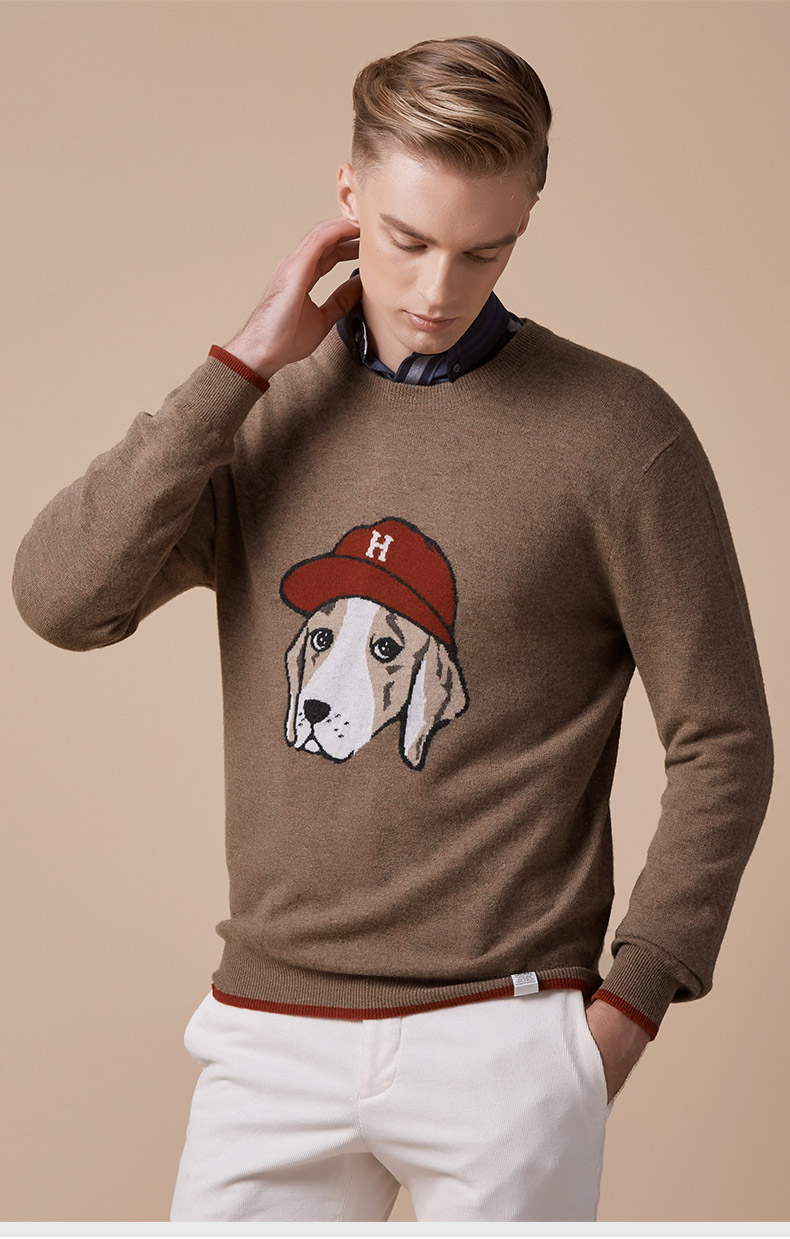 【phiz系列】哈吉斯hazzys 秋冬羊毛衫大狗毛衫abyzd08di29 青绿tg