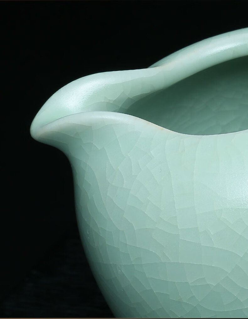 汝道rudao汝窑公道杯可养开片蝉翼纹匀杯陶瓷大号茶海茶具茶道配件