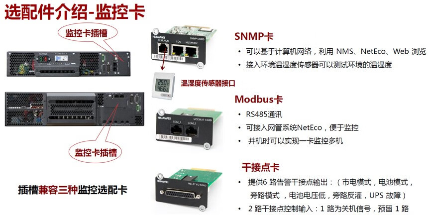 华为UPS电源网络通讯监控卡RMS-SNMP01A1 SNMP卡，6-20K机型配套使用 