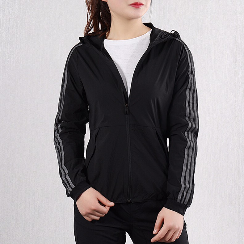 adidas阿迪达斯夹克女装2020秋季新款休闲梭织外套跑步健身运动服ej