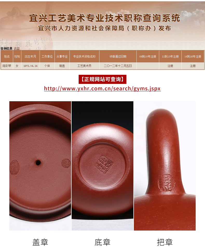 徐保国 宜兴紫砂壶 纯全手工紫砂茶壶 大红袍 扁西施