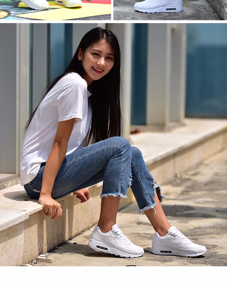 乔丹女鞋气垫运动鞋女2022春季新款学生跑步鞋透气皮面休闲跑鞋白色白