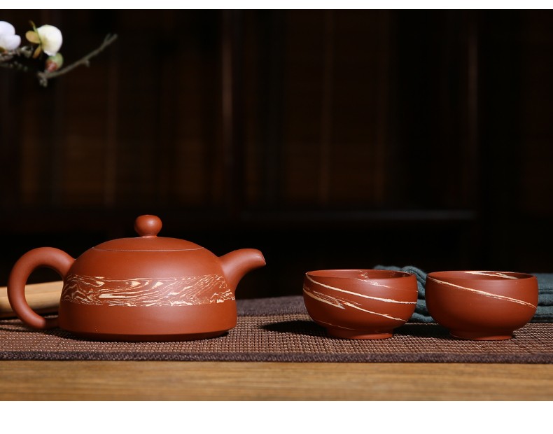 此时此刻荣昌陶茶壶全手工定绞半月壶郭绍全非紫砂壶普洱茶具茶器 定