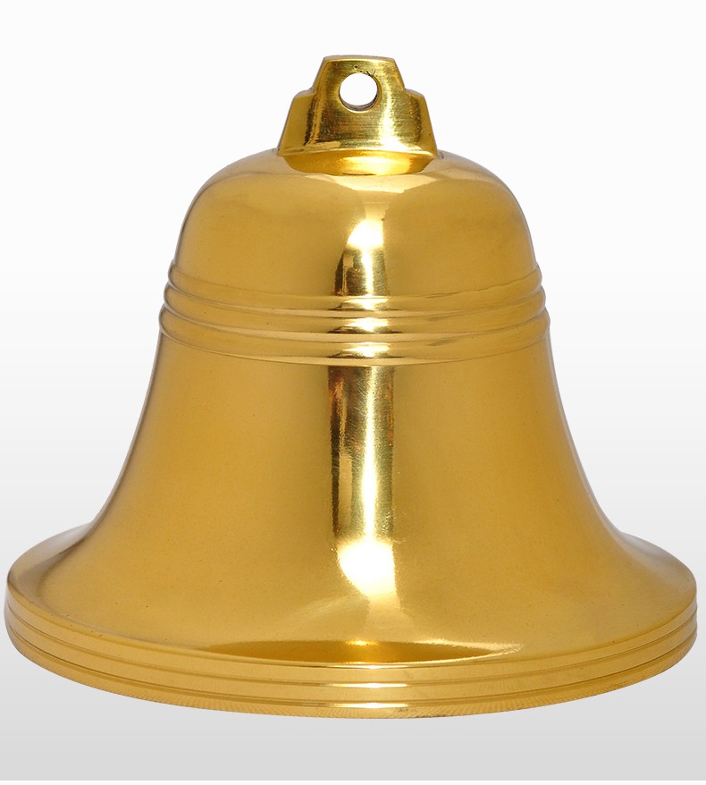 善堂黄铜铃铛铜钟室内寺庙平安风铃挂件挂钟风水摆件小大号喇叭口古钟