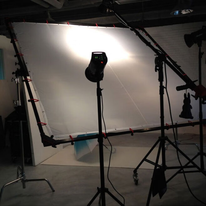 大型摄影柔光屏套装蝴蝶布影室广告拍摄挡光板遮阳架大号旗板天幕屏