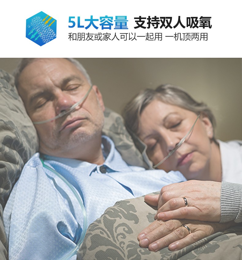 家用老人孕妇吸氧机 医用级可双人吸氧高原氧气机可雾化 湿化杯连接管