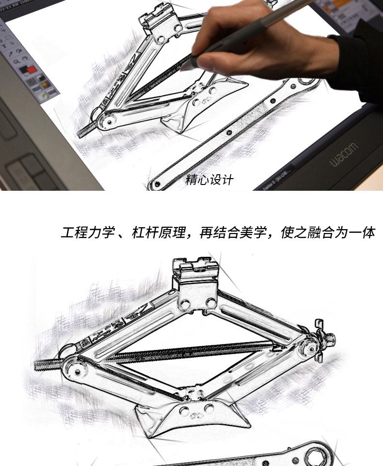 汽车千斤顶2吨手摇式省力手柄车载换胎专用工具越野小轿车用千金顶 1