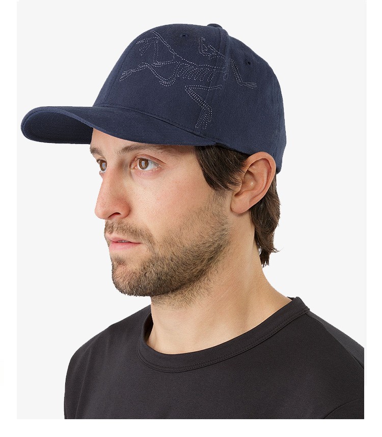 arcteryx/始祖鸟 户外都市休闲帽简洁棉质棒球帽bird stitch 深海军蓝