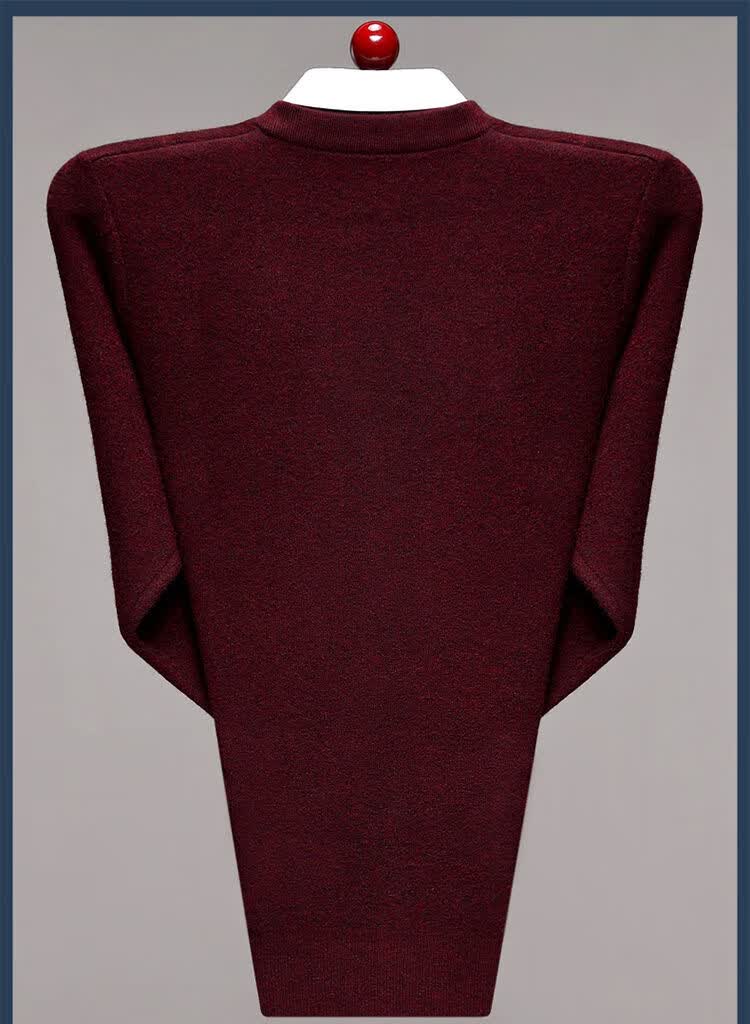 Hengyuanxiang Men's Knitted V-Neck Cardigan Loose Casual Knit Base Shirt for Middle-aged and Elderly Dad Wear Camel L 8