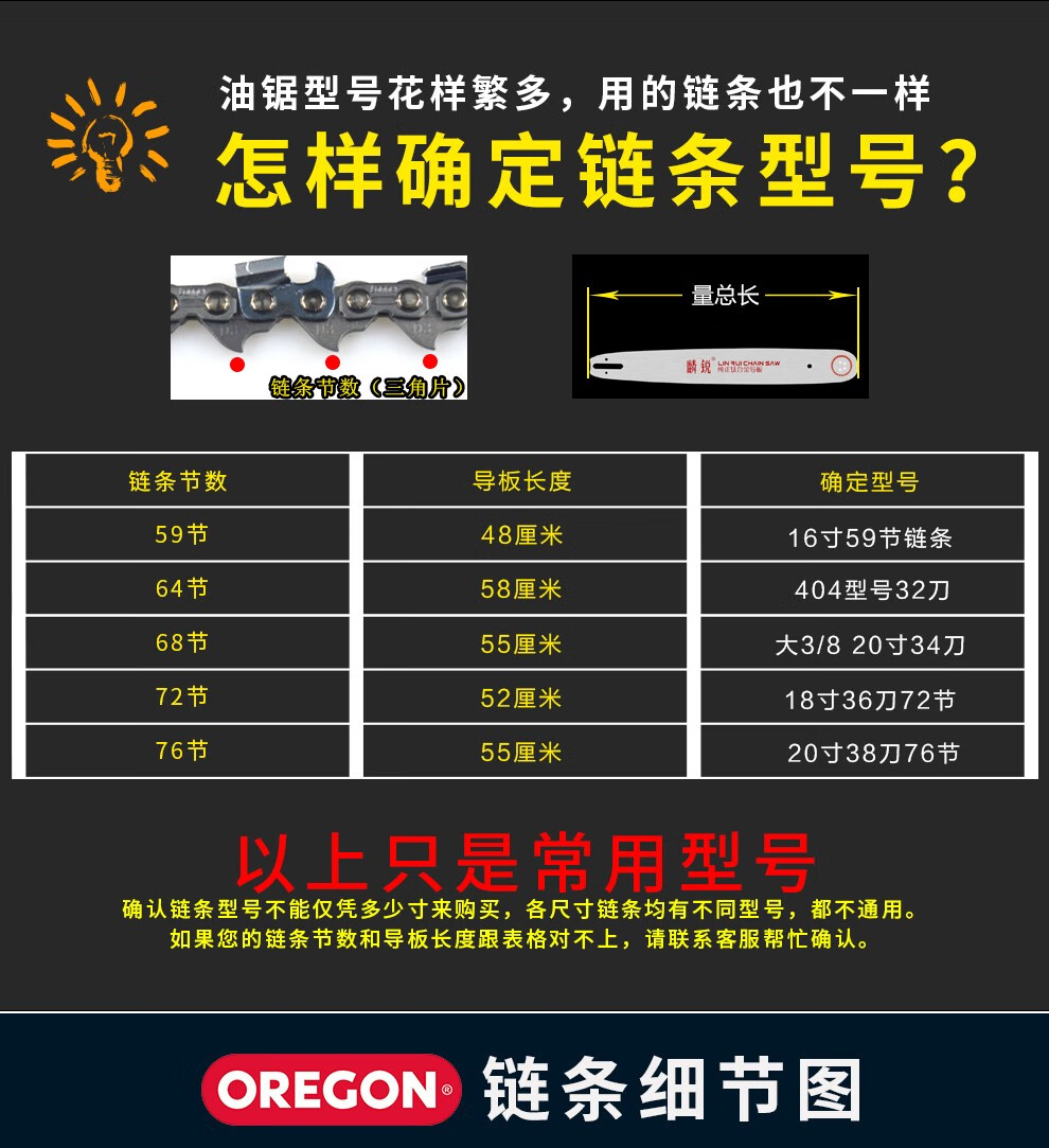 油锯链条18寸 汽油锯链条奥力根20寸链条伐木锯链条