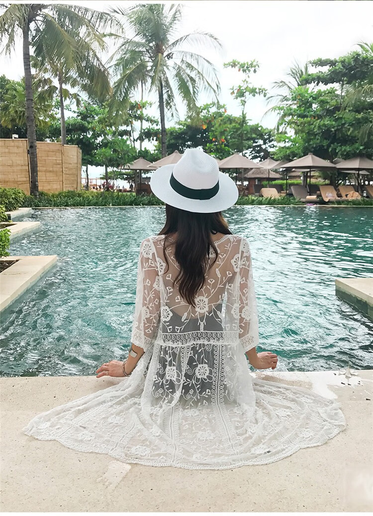 夏季旅游大丝巾海边度假比基尼泳衣外搭披肩围巾长款非裙式连体披巾