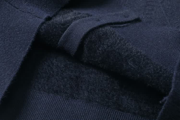 Hengyuanxiang Men's Knitted Cardigan Jacket Autumn Winter Middle-aged Solid Color Long Sleeve V-neck Button Sweater Light Camel L 8