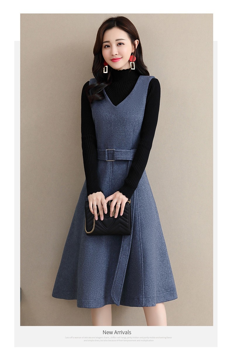 连衣裙2018秋冬新款女装秋天两件套套装裙长袖秋装女韩版修身时尚裙子