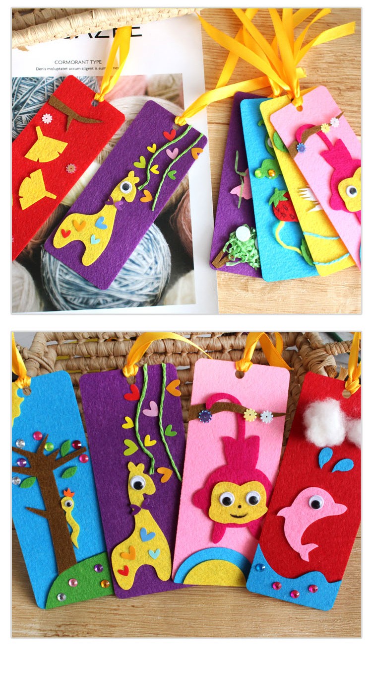 幼儿园自制书签学生不织布空白书签diy手工制作丑小鸭