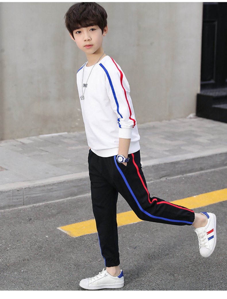 奥米鼠童装男童套装秋装2021新款休闲两件套儿童帅气卫衣运动裤子中大