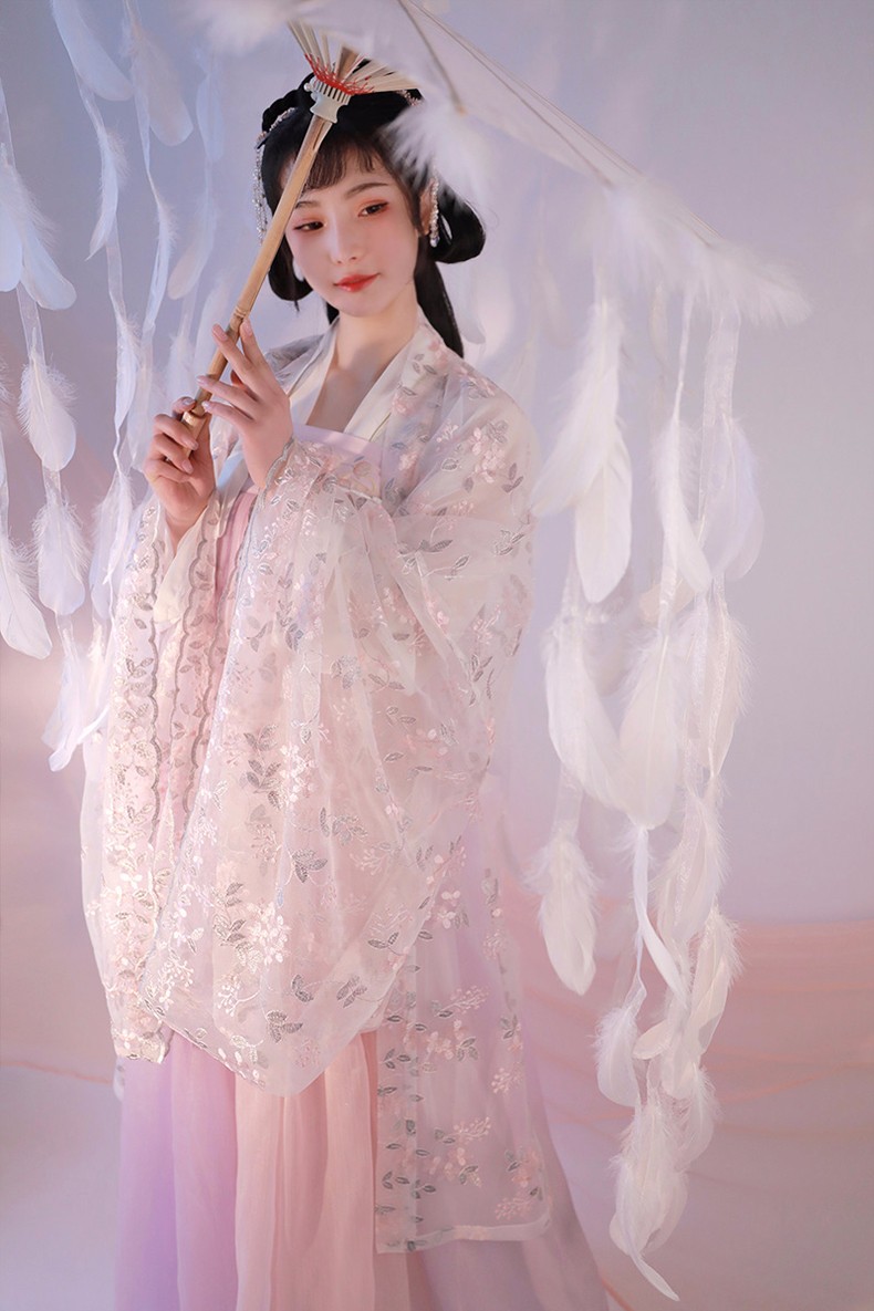 可尔屹汉服女春樱紫蓝古风日常改良齐胸襦裙古装清新淡雅齐腰汉元素