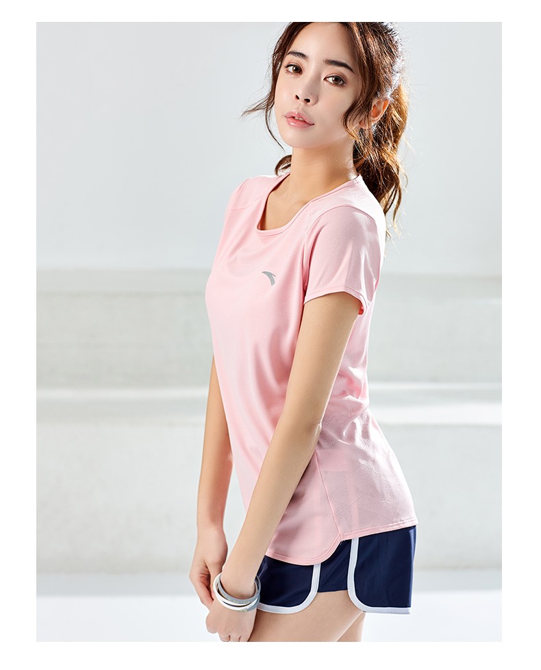 【商场同款】安踏短袖女2019夏季新款速干健身跑步t恤运动休闲短装女