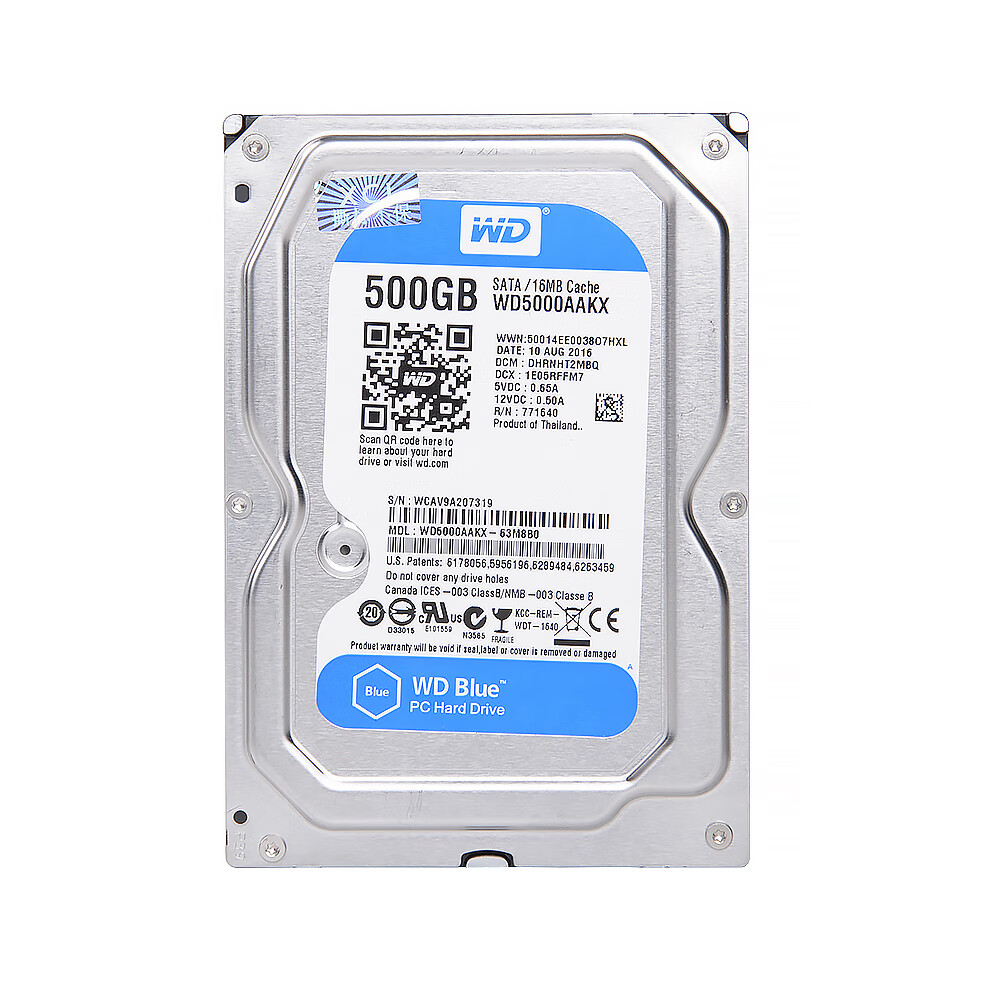 西数 翻新硬盘单碟 串口台式机硬盘 500g