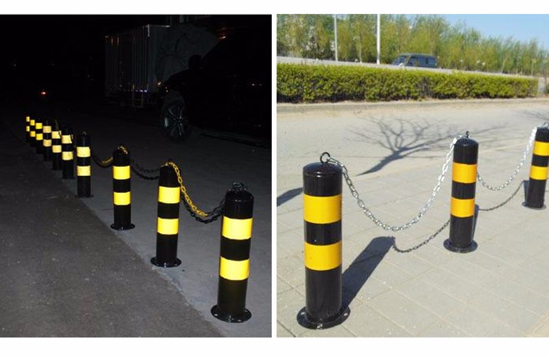 虎邦 钢管警示柱道路隔离带不锈钢防撞柱加厚型交通路障设施警戒桩 75