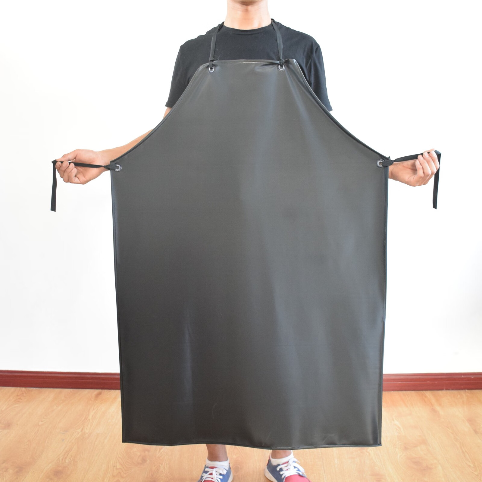 格苒杰 防水防油耐酸碱围裙水产双层耐油厨房加大加厚pvc皮围裙海鲜围