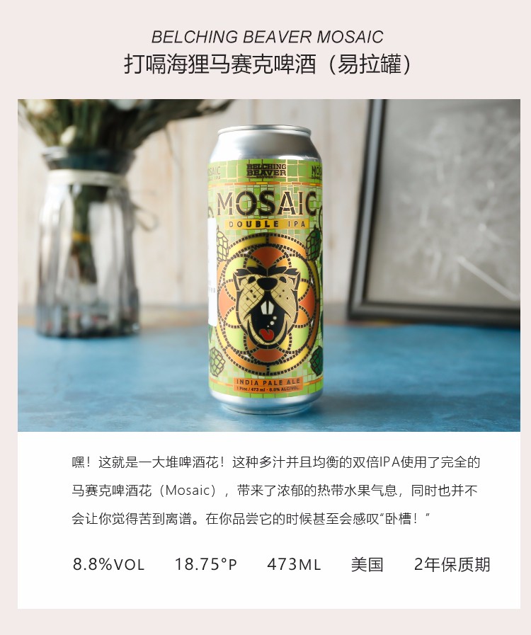 belchingbeaver打嗝海狸美国进口高分精酿啤酒精酿啤酒体验店酒花公路