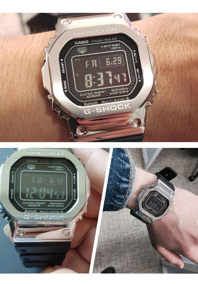 卡西欧男士手表限量款小金砖gshock太阳能防水表gmwb5000d1dr