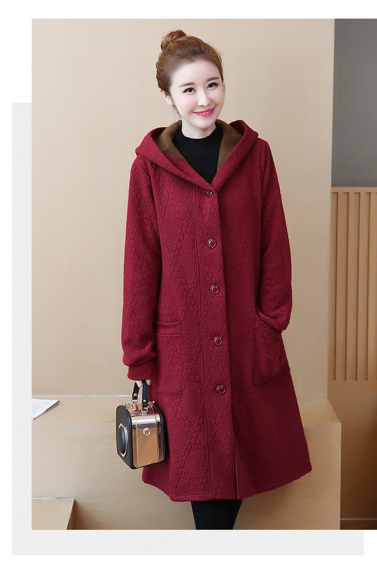 木棉林加绒加厚大码女装2020冬装新款胖妹妹mm连帽保暖外套中长款宽松