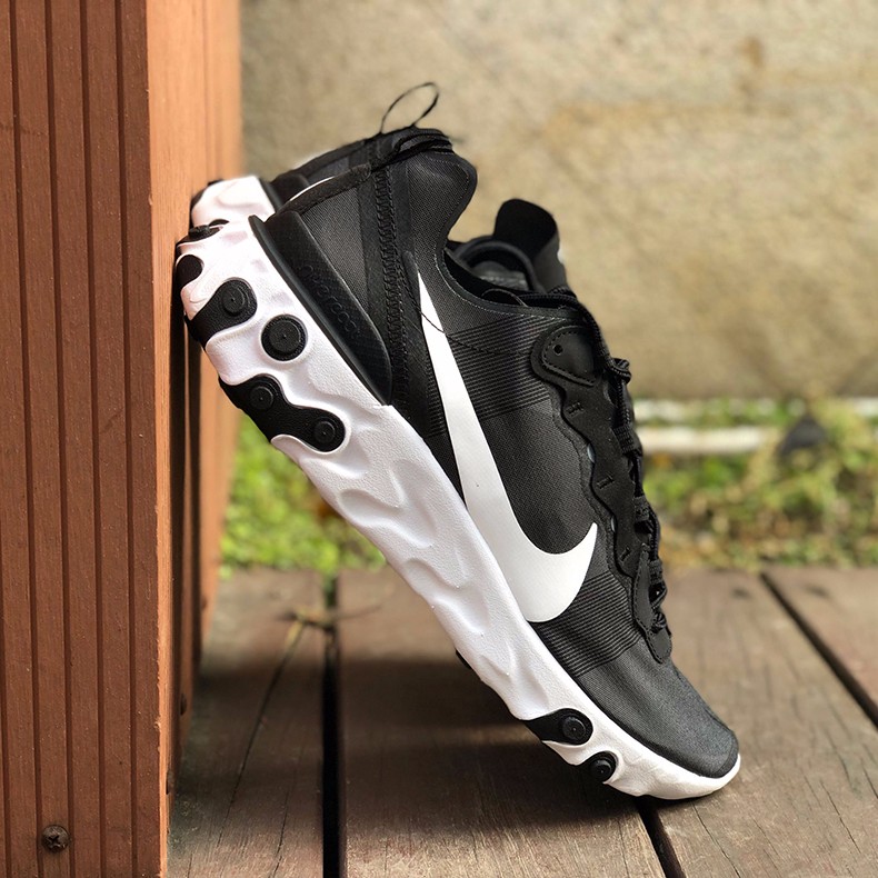 nike耐克男鞋 react element 55 高桥盾缓震黑白跑步鞋bq6166-003 bq