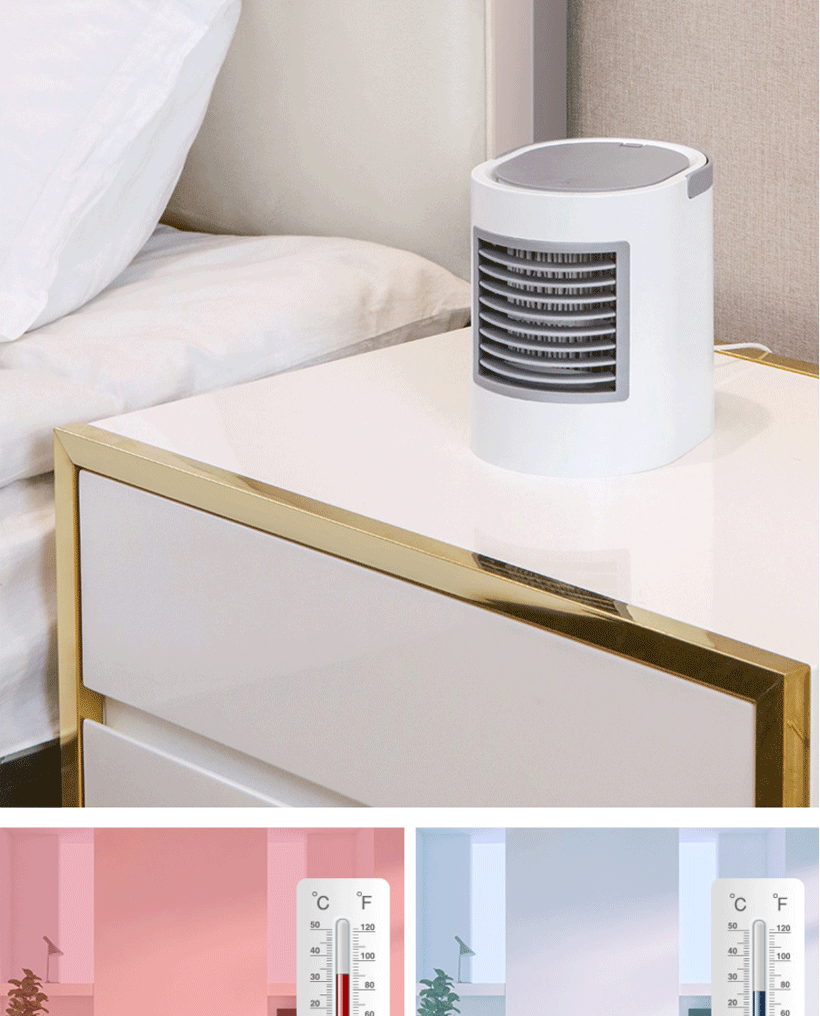 七夕情人节礼物送女生迷你小空调制冷便携式usb风扇宿舍床上降温神器