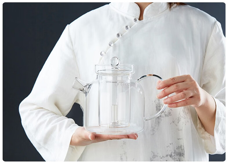 美斯尼 玻璃茶壶加厚耐热玻璃煮茶壶黑茶泡泡茶壶带过滤可明火直烧 单
