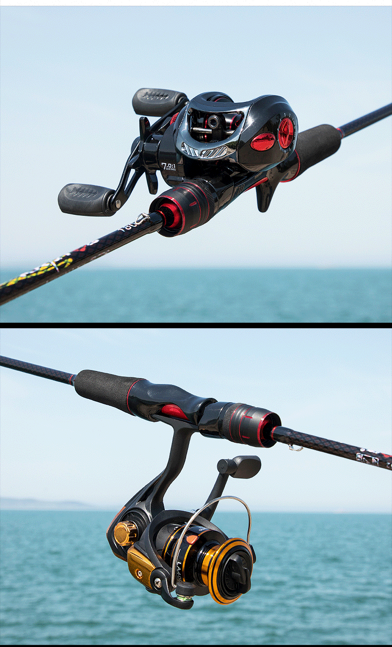 硬汉王路亚竿套装打黑专用水滴轮纺车轮2.