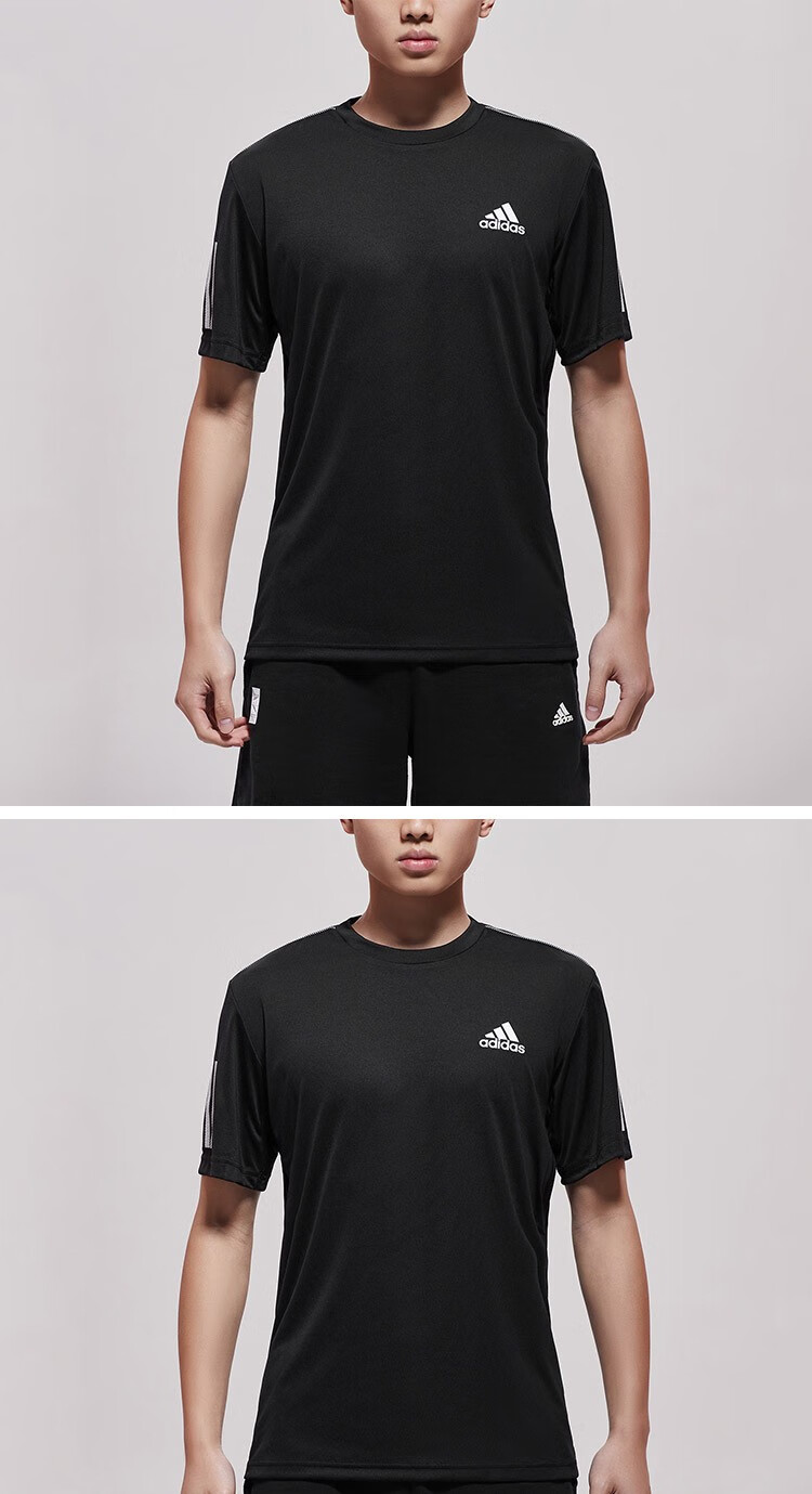adidas男服短袖t恤新款网球climacool跑步健身运动服dp2875du0859黑色