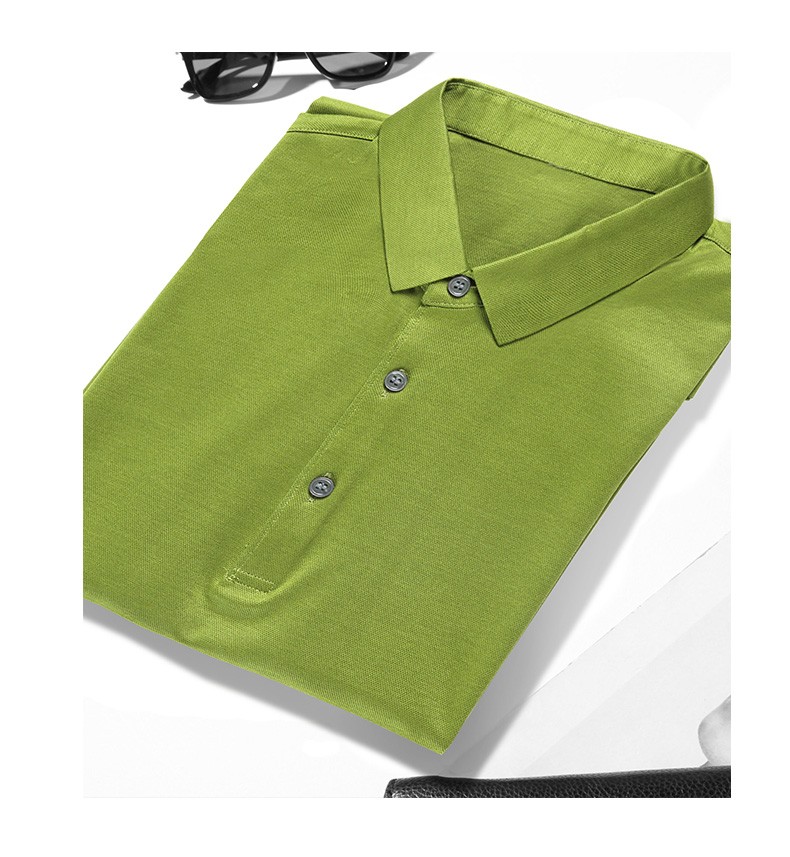 雪豹夏季新品男士时尚帅气polo衫舒适透气纯色短袖t恤 墨绿色 52