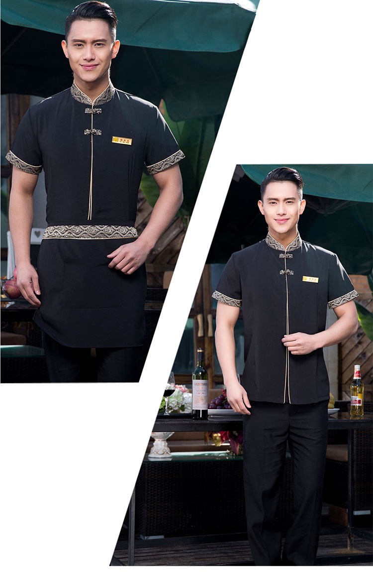 鲸熙帅jingxishuai餐厅酒店服务员工作服短袖餐饮饭店酒楼衣服火锅店