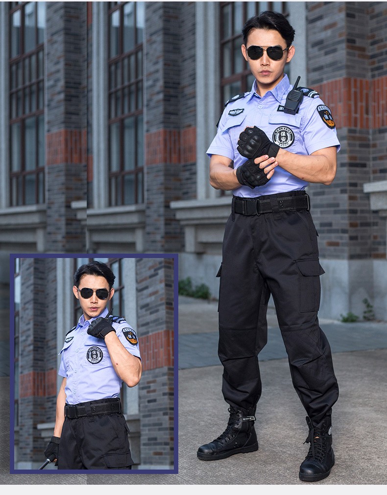 保安服短袖夏装黑色作训服夏装保安制服短袖套装男物业夏季半袖军迷